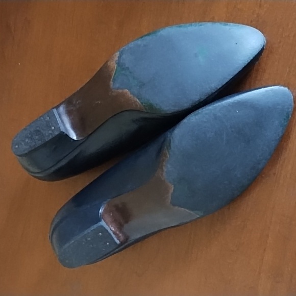 Shelby Kitten Heel PumpsWomen's Size 9 Kid Leather Church Office Party Navy Blue - Picture 5 of 9